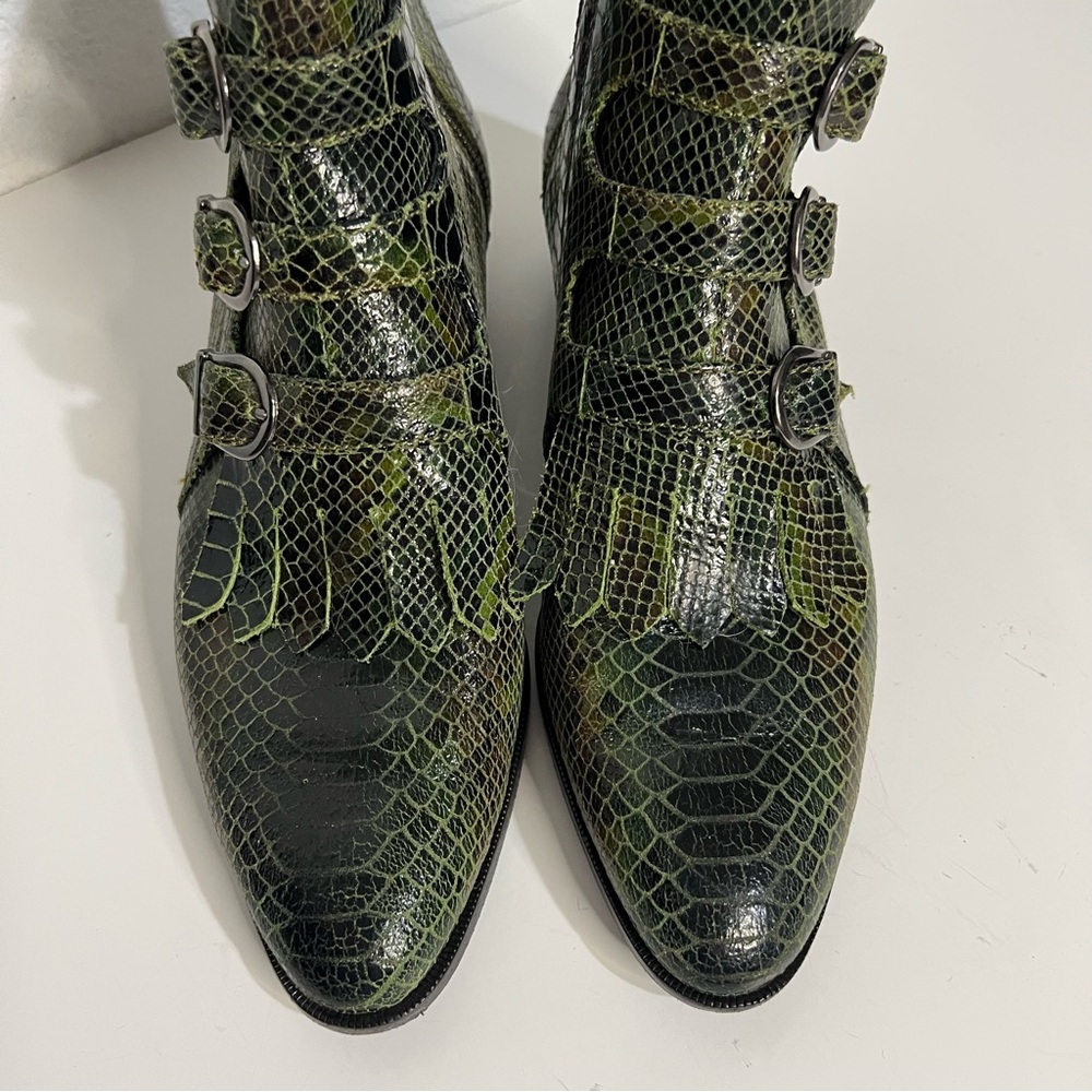 Modern Vice Jett Green Snake Leather Boots EU 38 - Picture 4 of 12